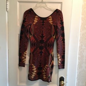 FP long sleeve knit body con dress